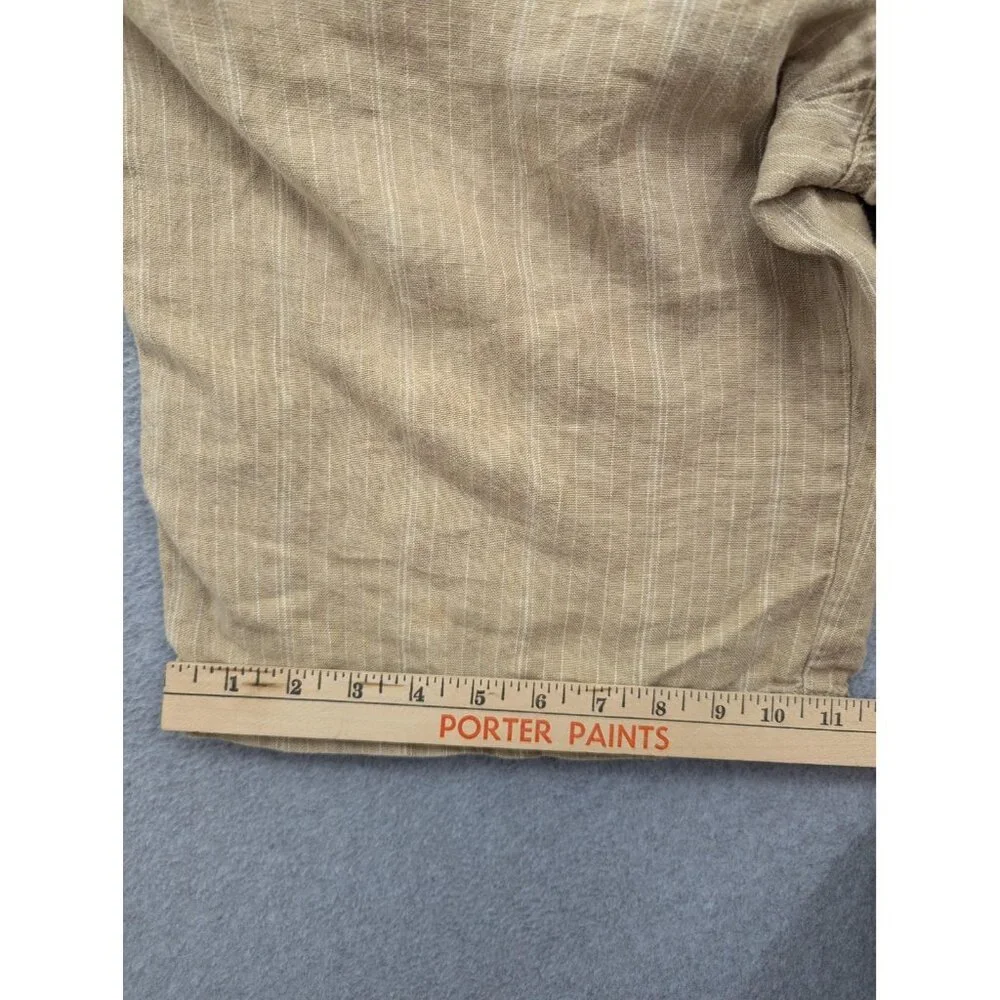BKE Shorts Mens 32 Timber Cream Linen Loveland Flat Front 26488AM Casual Summer